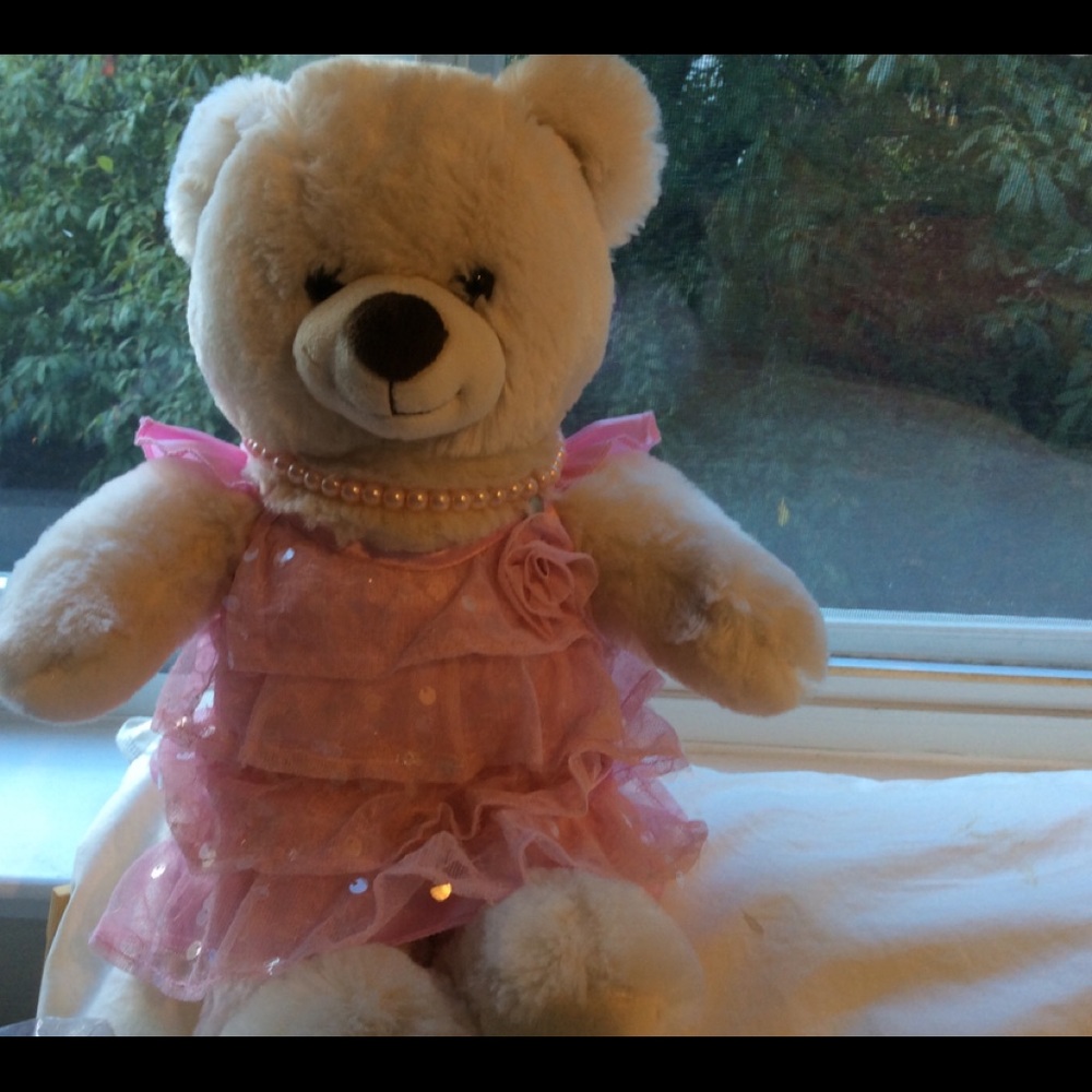Build a bear princess with pearl necklace